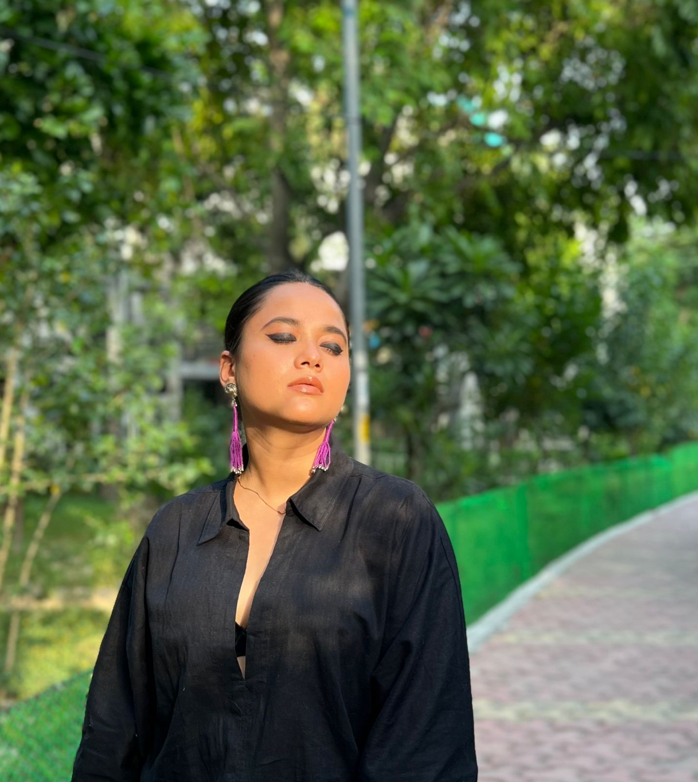 Green Ghungroo Danglers