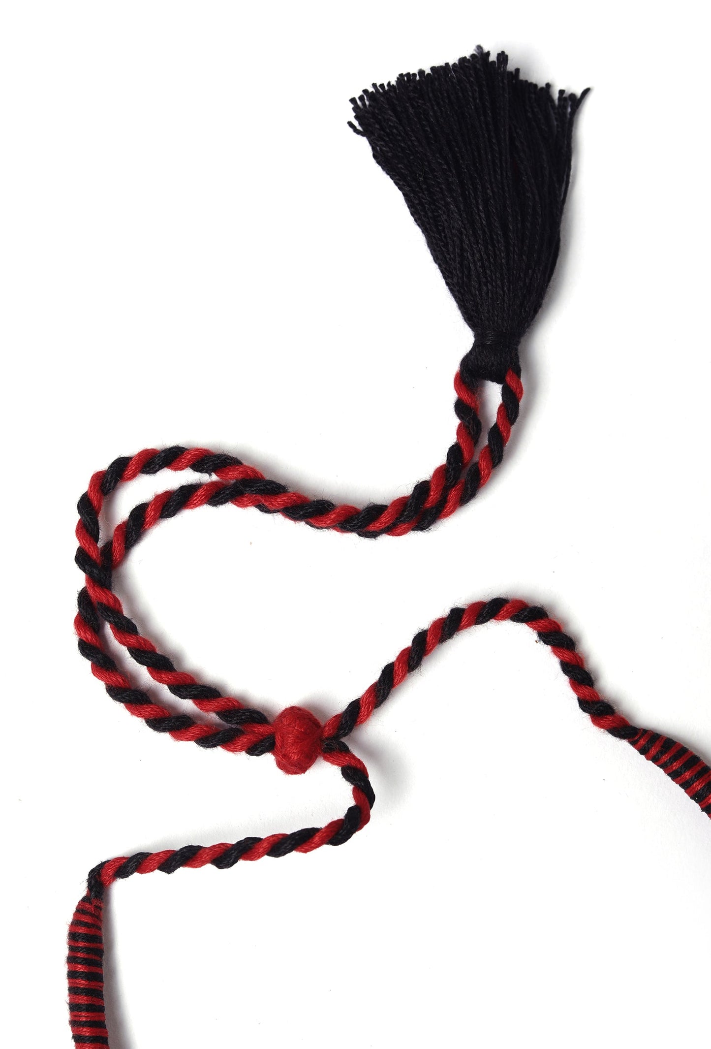 Black & Maroon Hasli with Red Thread Crochet Mirror Work