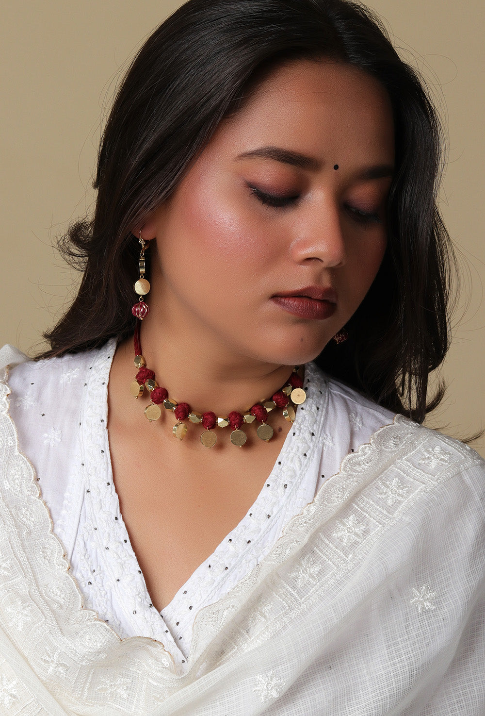 Sareen Maroon Necklace