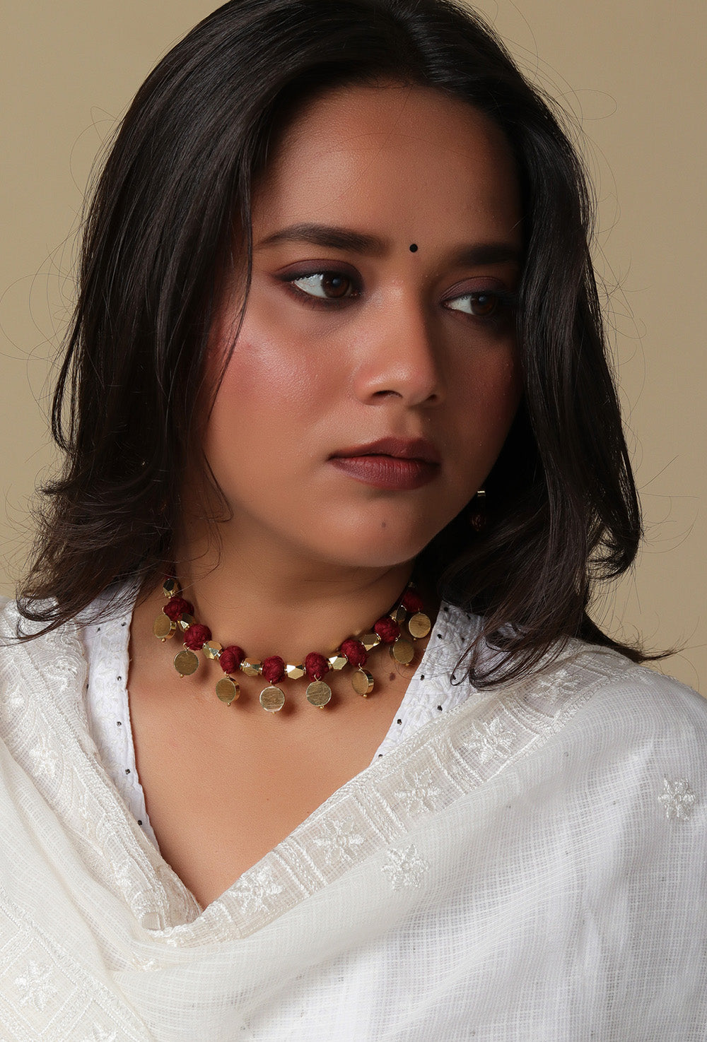 Sareen Maroon Necklace