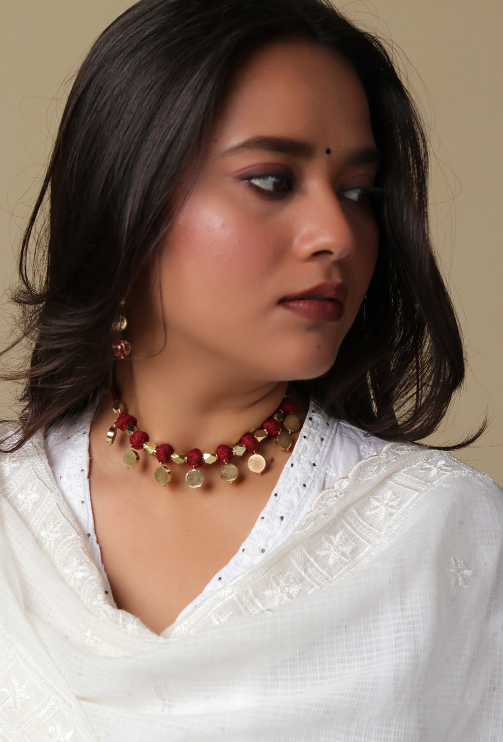 Sareen Maroon Necklace