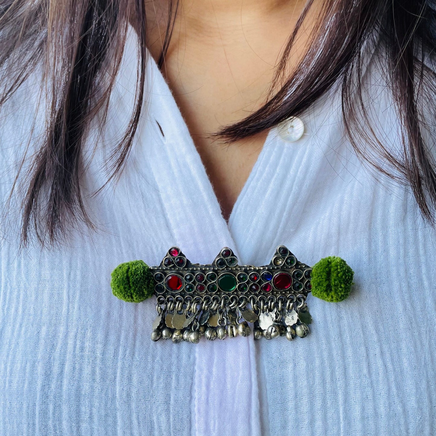 Green Afghan Brooch