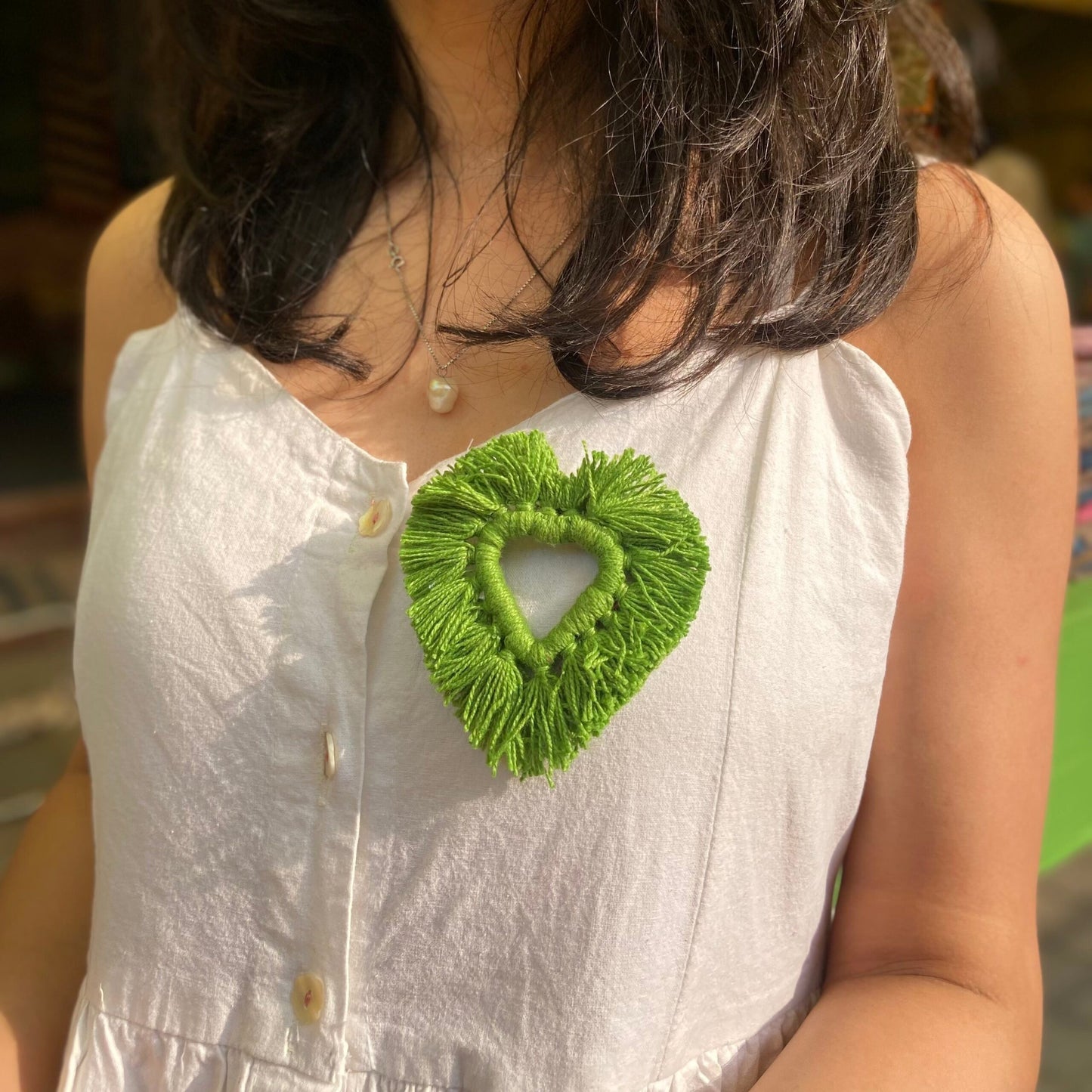 Green Heart Brooch