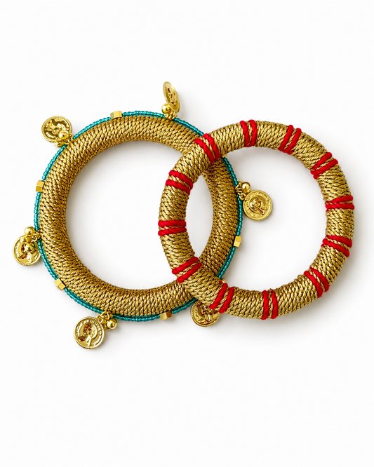 Sitara Coin Thread Bangles – Set of 2