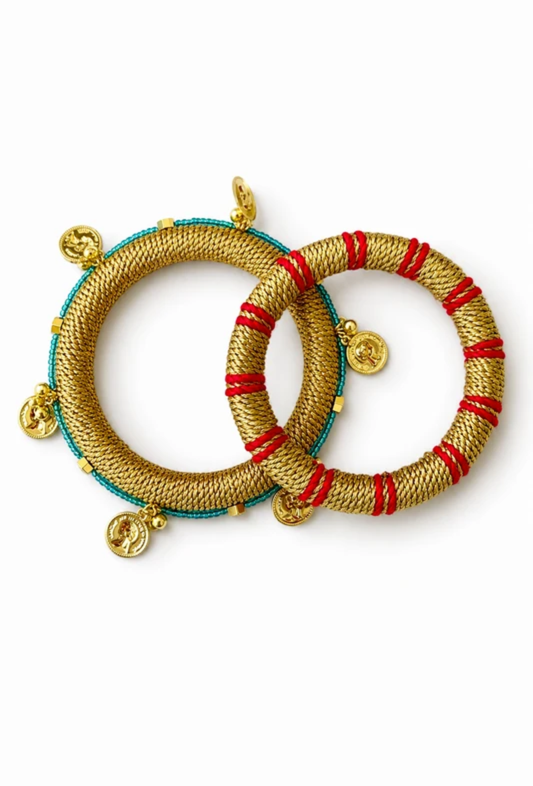 Sitara Coin Thread Bangles – Set of 2