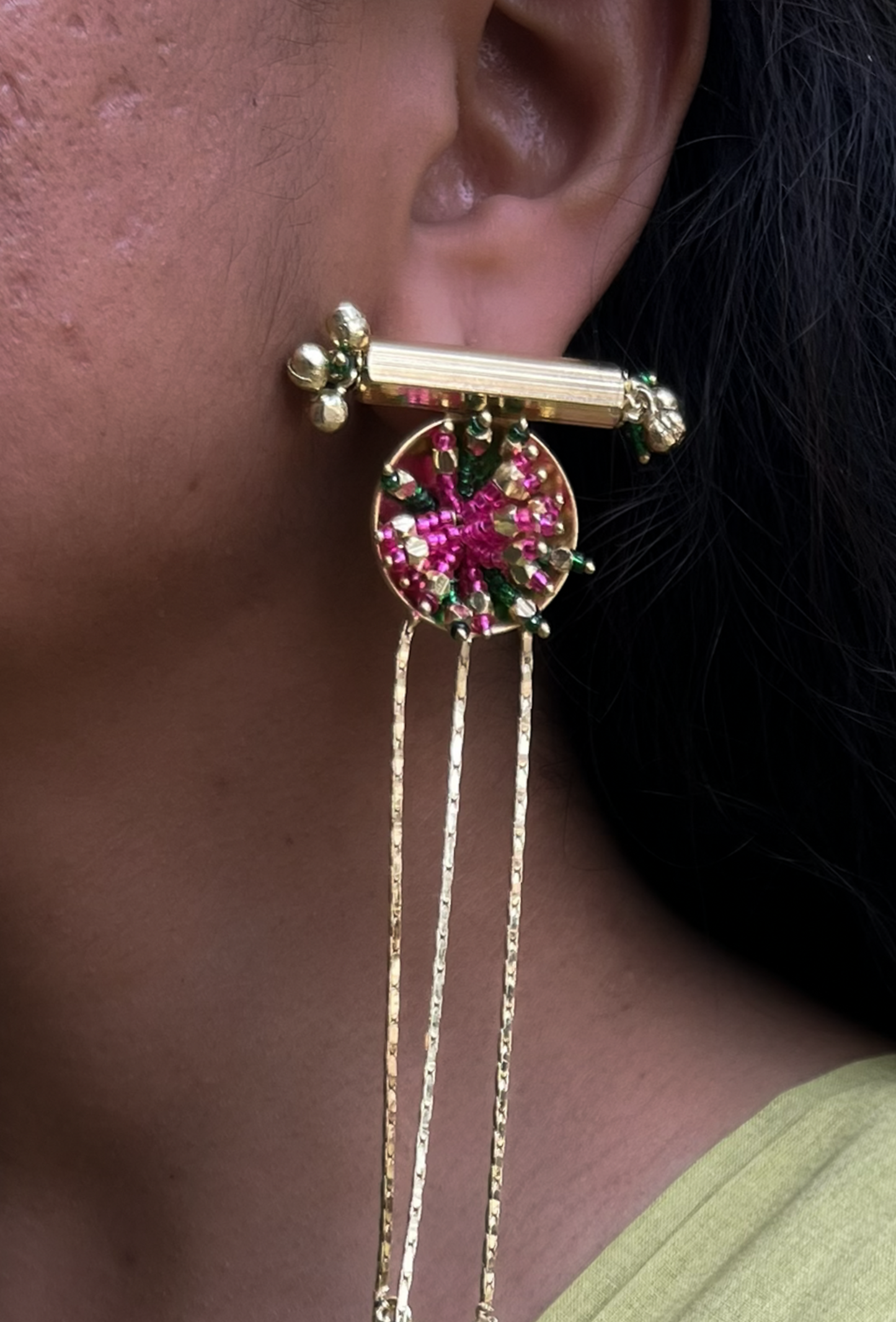 Gulnaar Kashmiri Long Chain Earrings