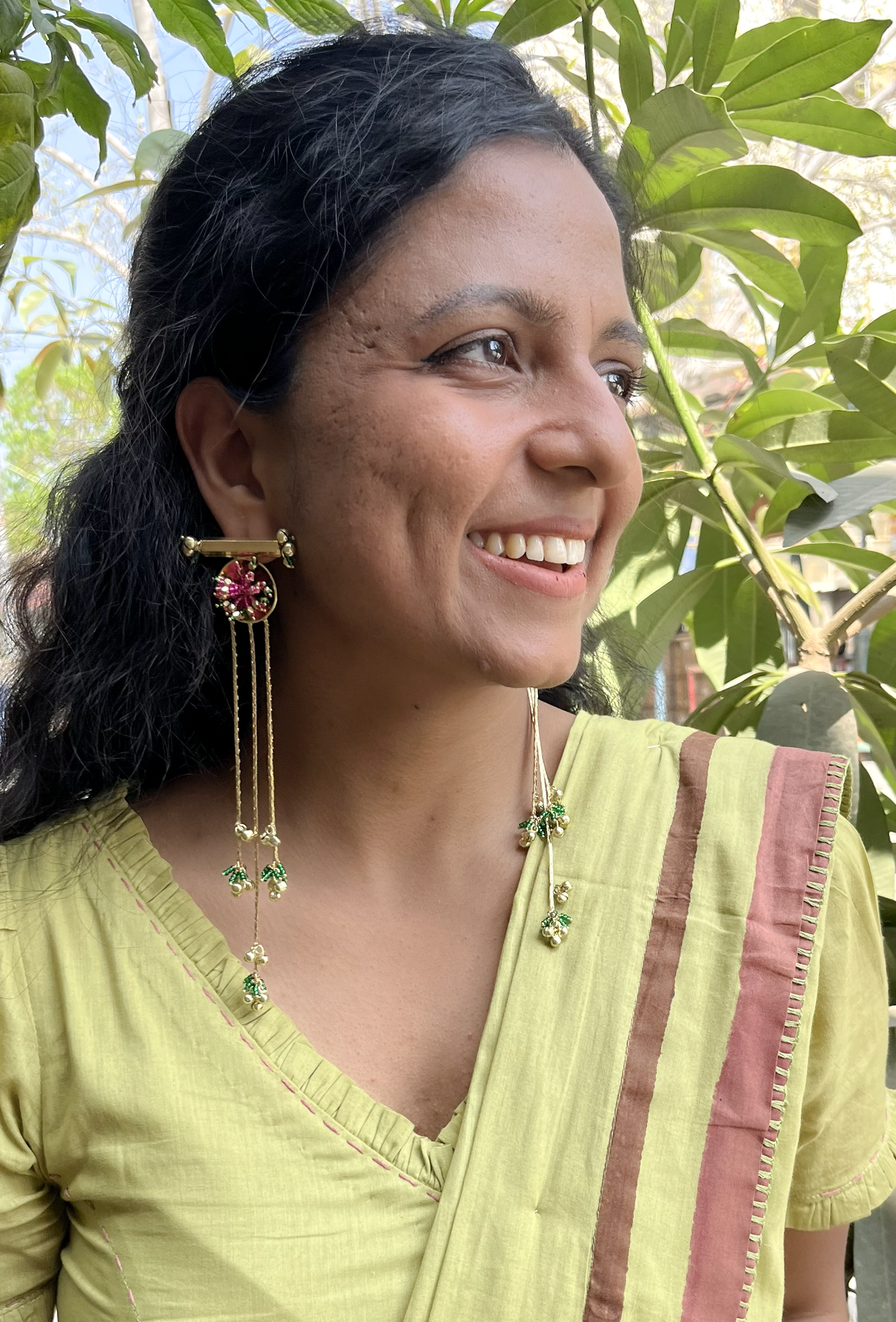 Gulnaar Kashmiri Long Chain Earrings