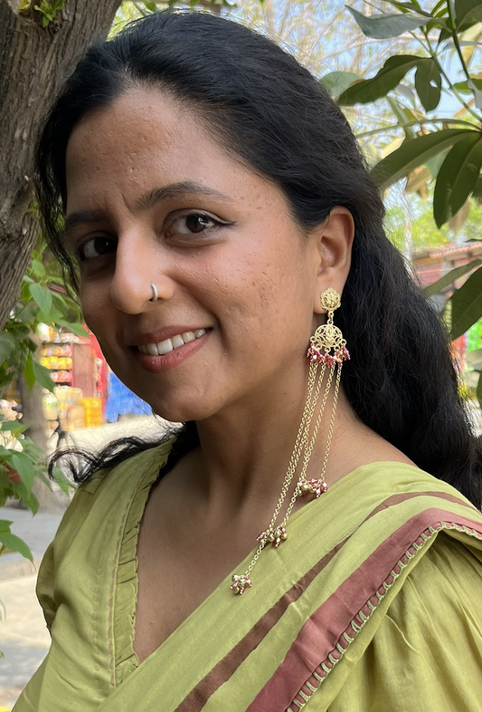 Noor Gul Kashmiri Long Chain Earrings