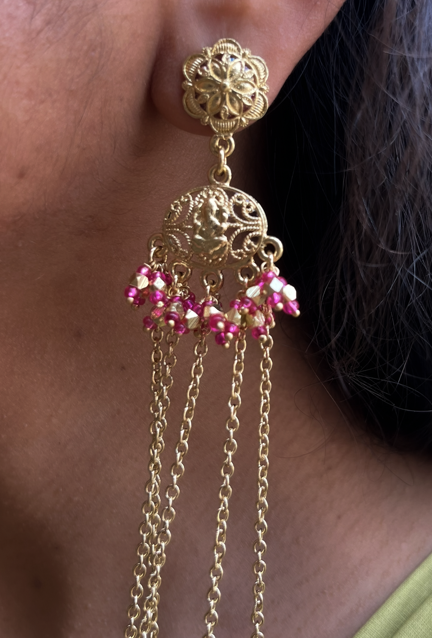 Noor Gul Kashmiri Long Chain Earrings
