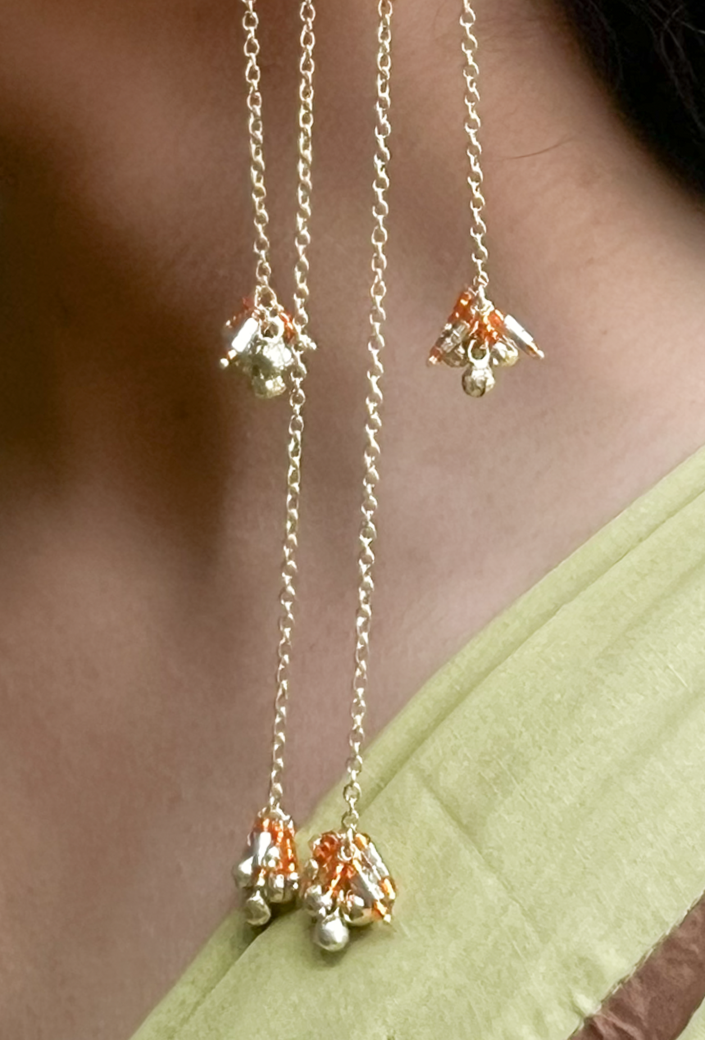 Zarangi Kashmiri Long Chain Earrings