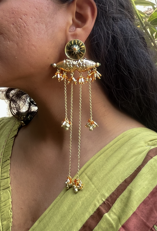 Zarangi Kashmiri Long Chain Earrings