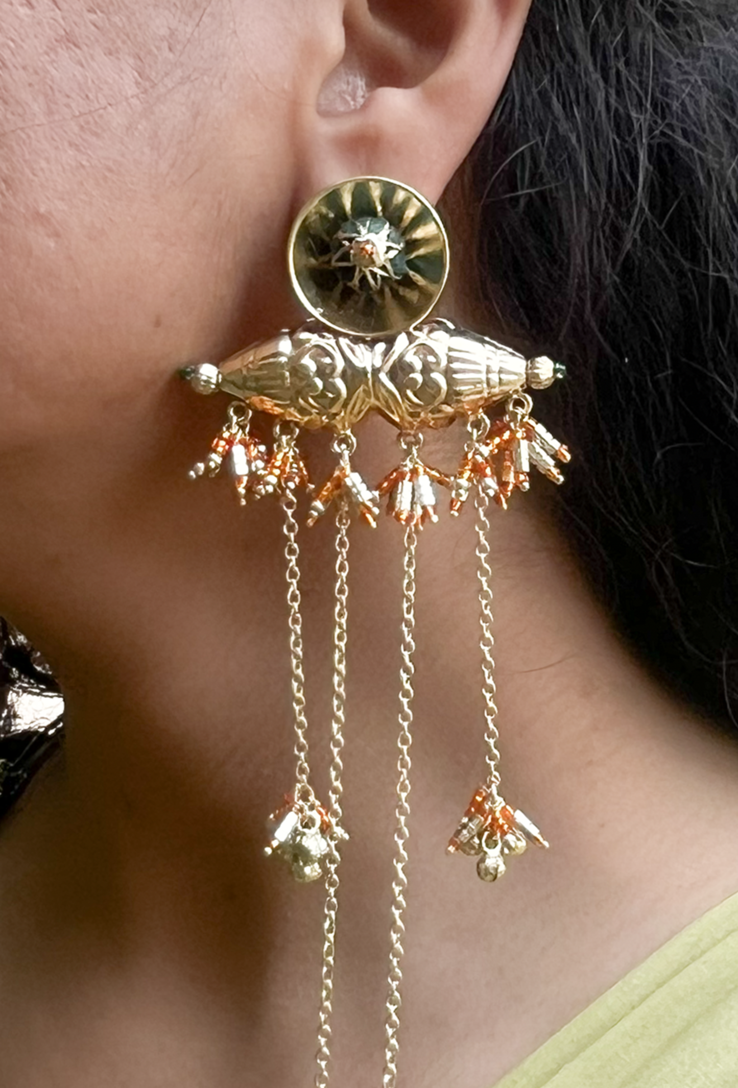 Zarangi Kashmiri Long Chain Earrings