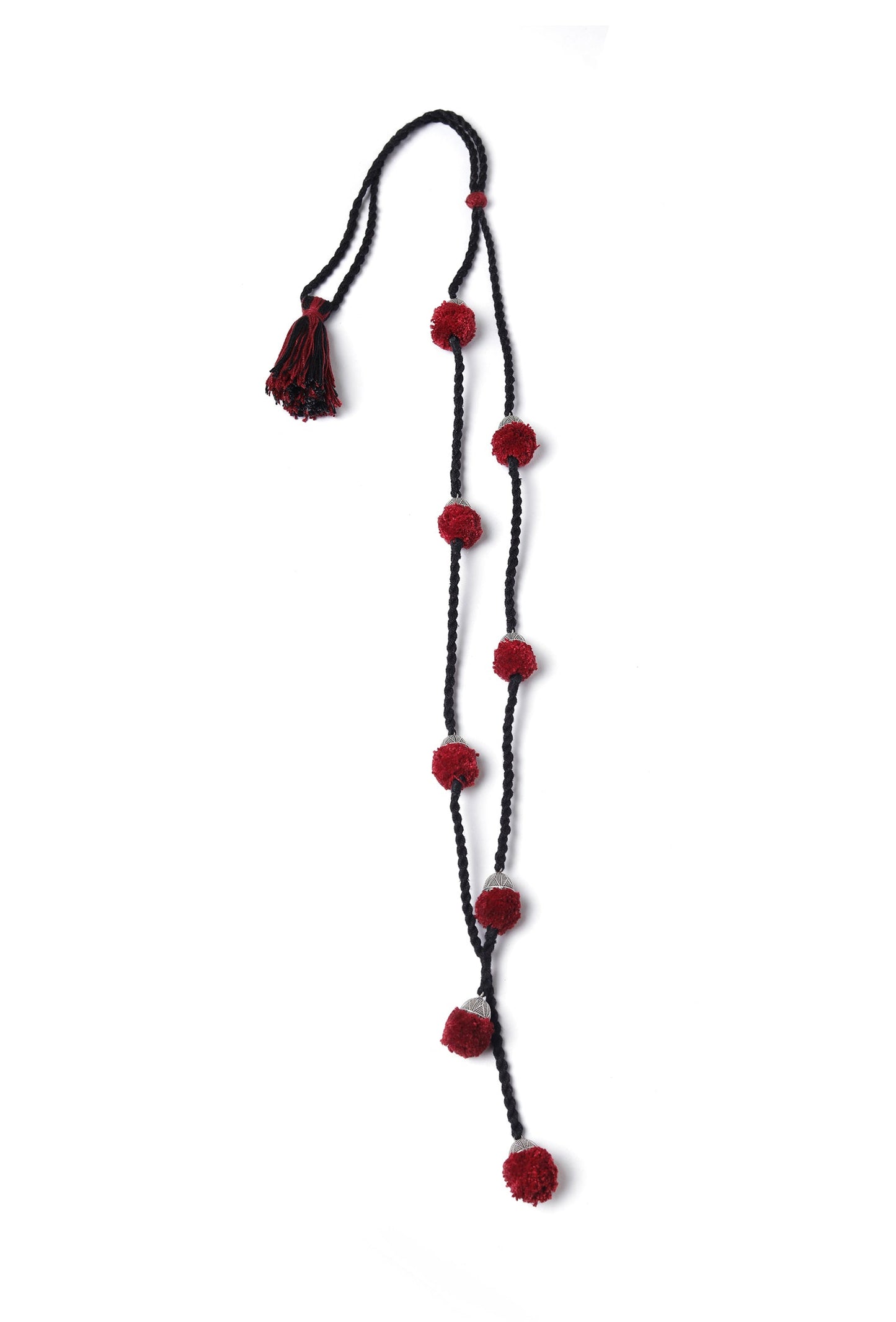 Black & Maroon Amboli Necklace