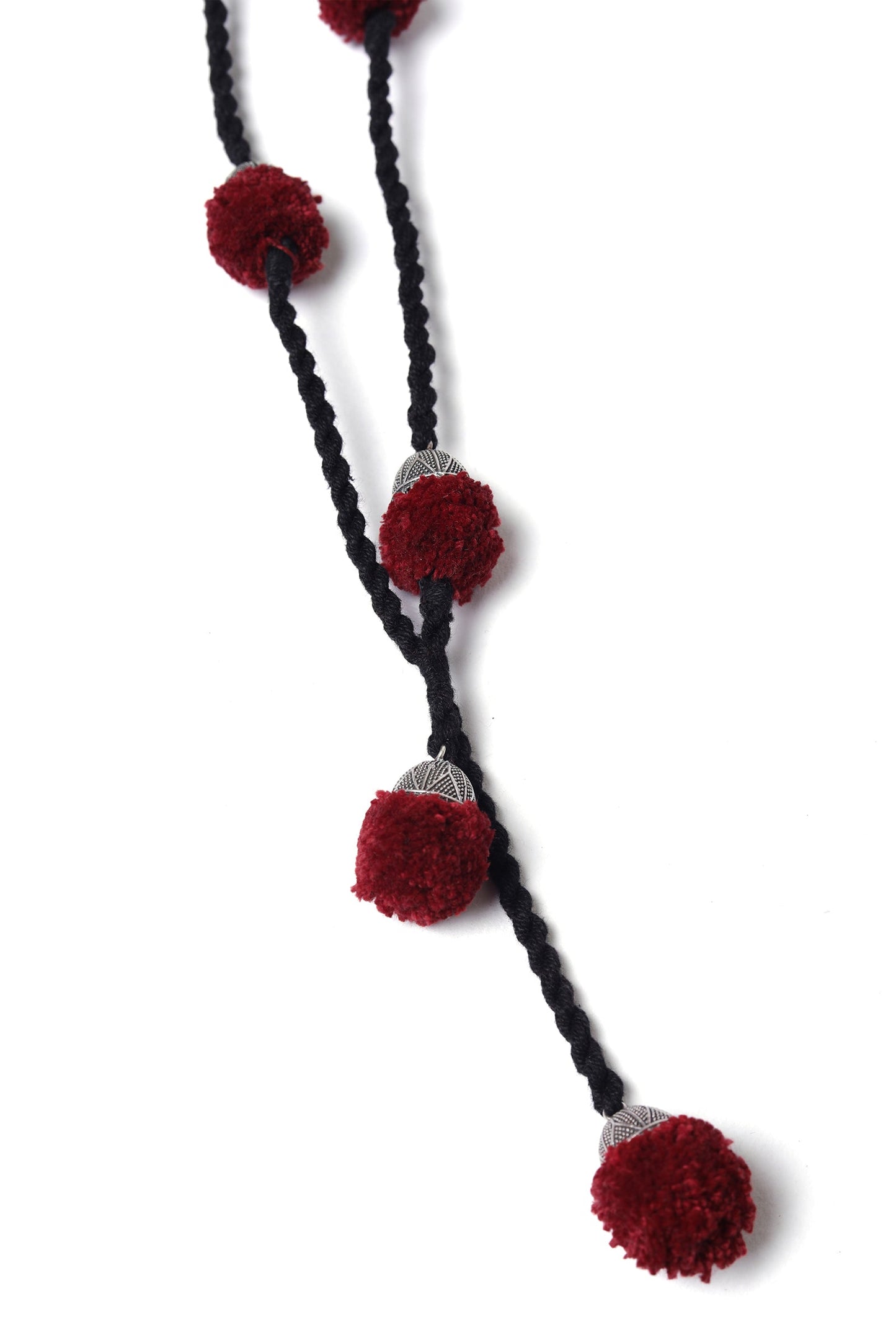 Black & Maroon Amboli Necklace