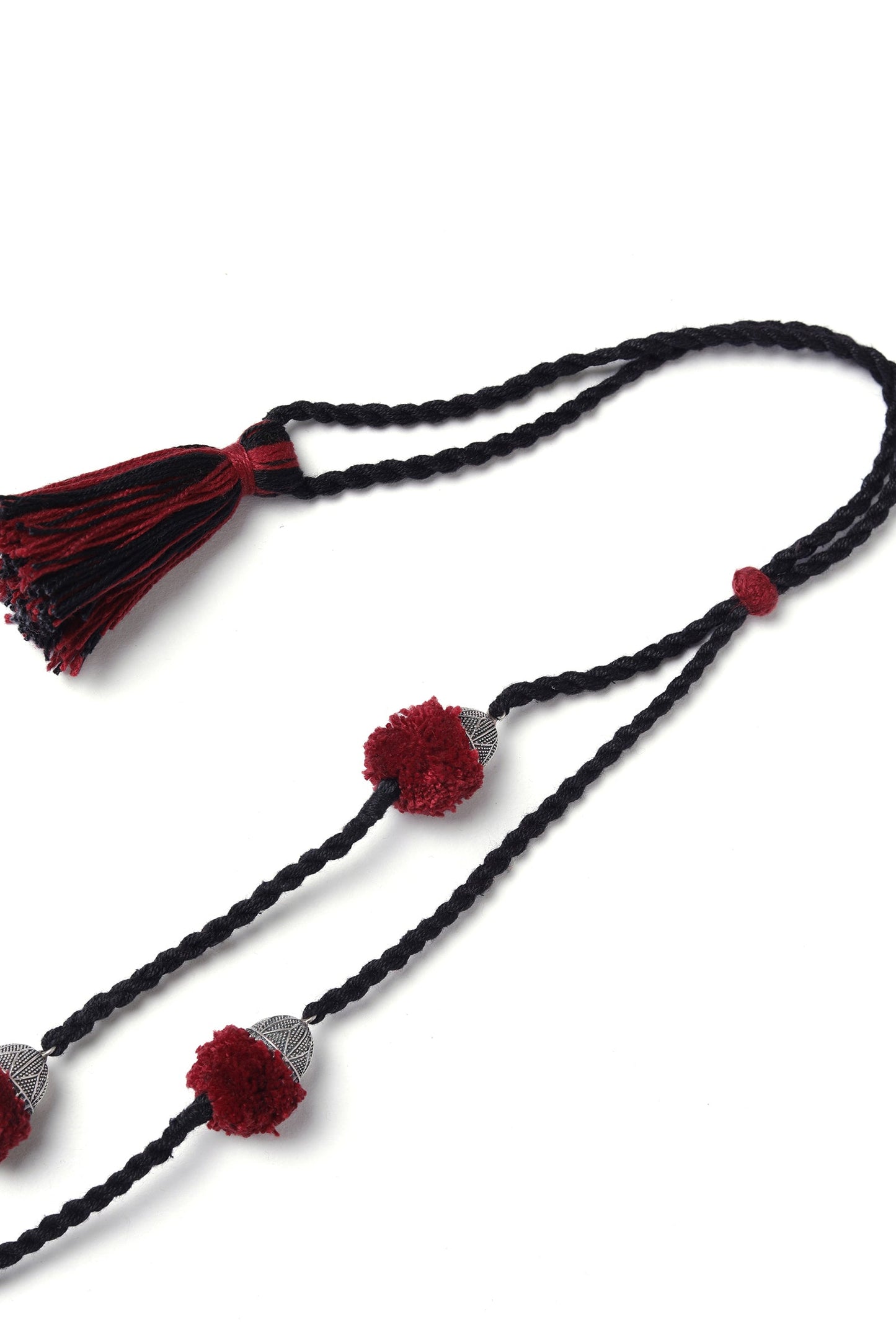 Black & Maroon Amboli Necklace