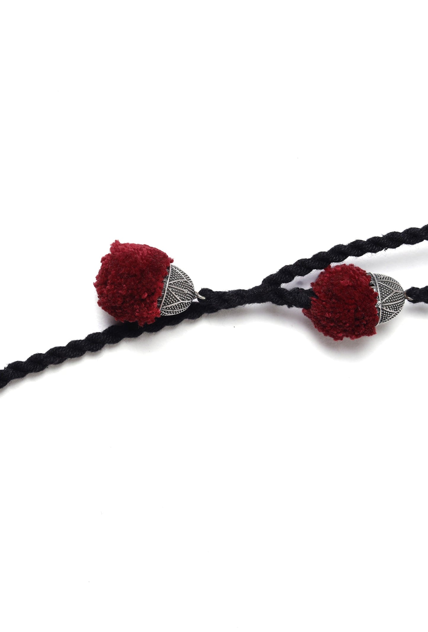 Black & Maroon Amboli Necklace