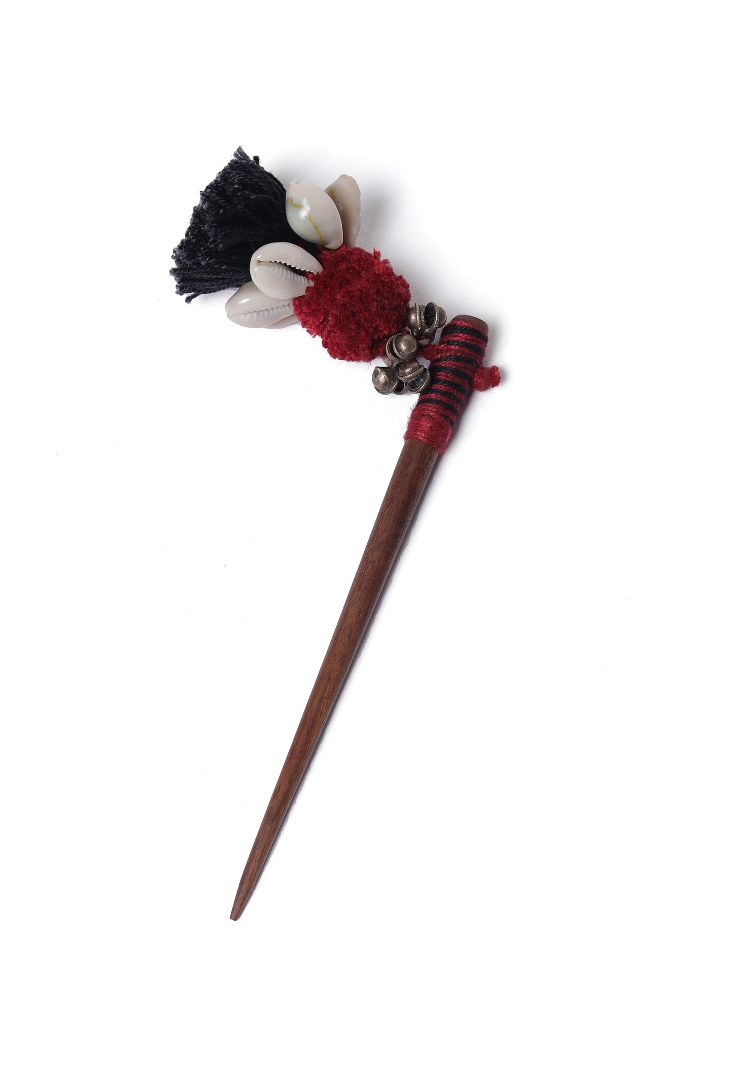 Handmade Black And Maroon Bun Stick