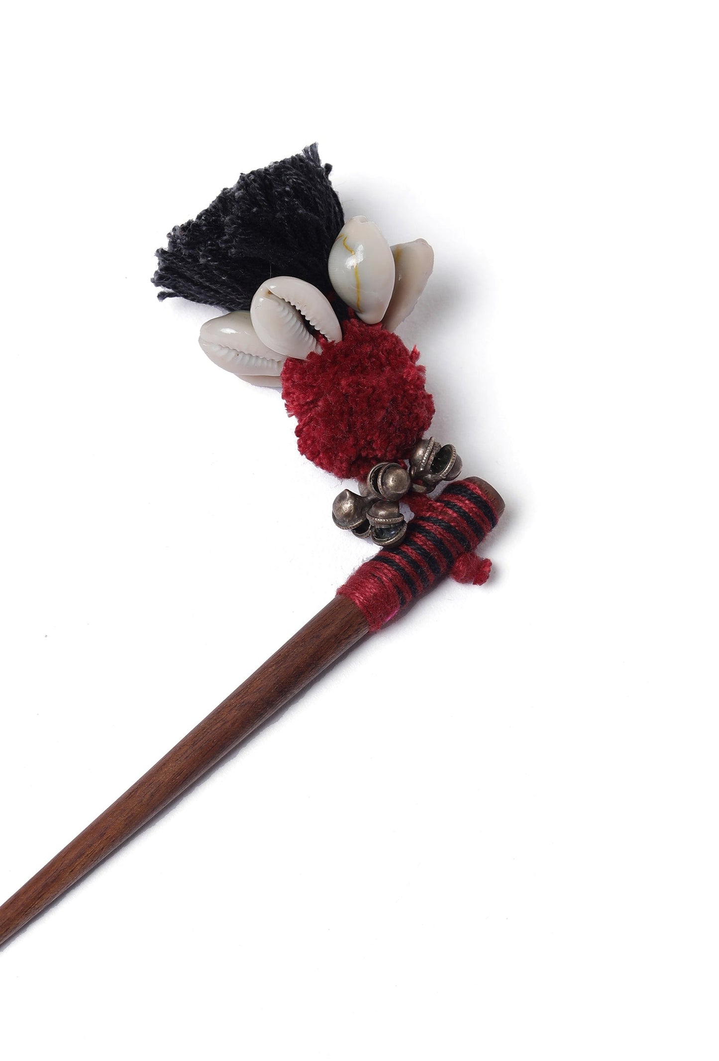 Handmade Black And Maroon Bun Stick