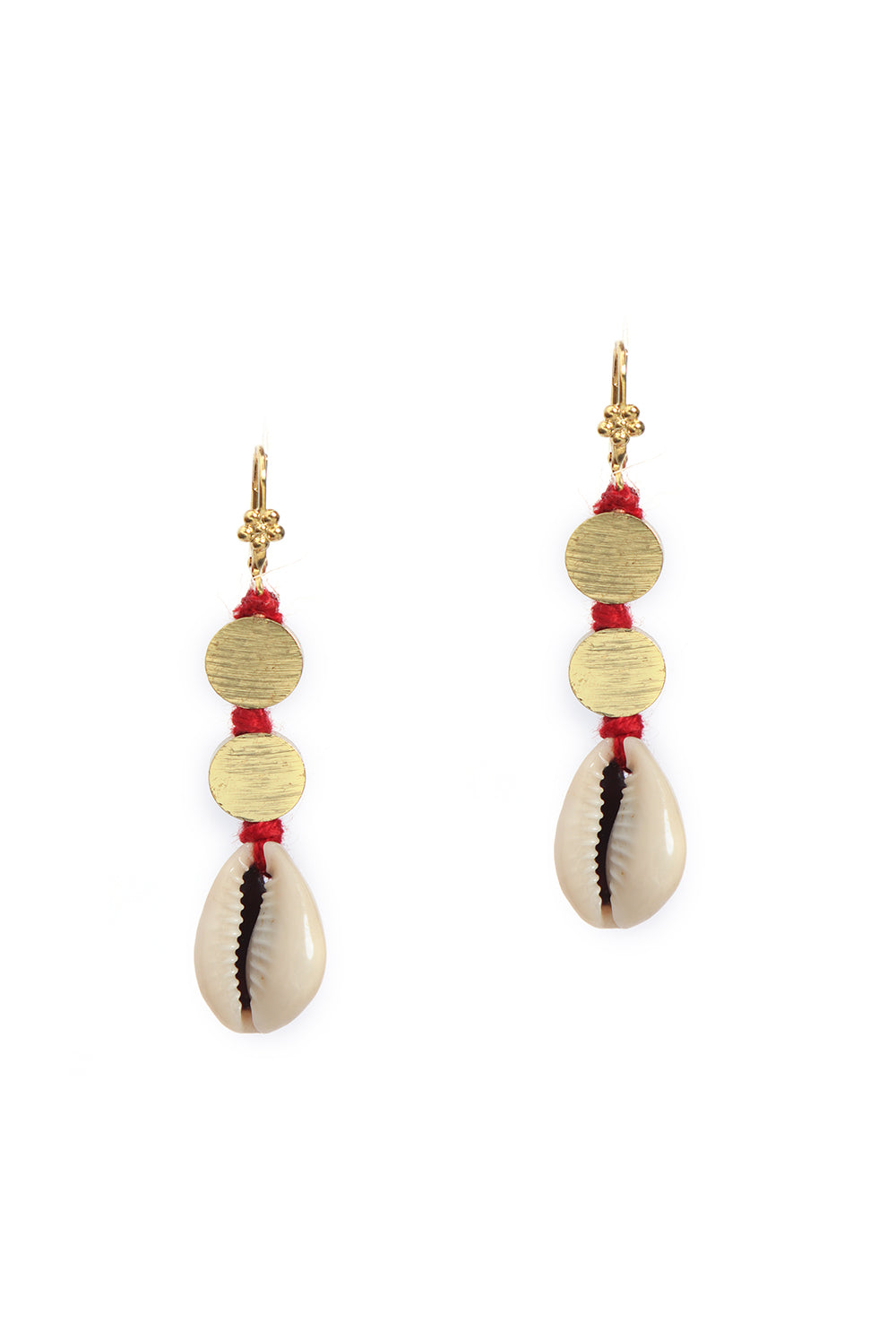 Shankh Red Earrings