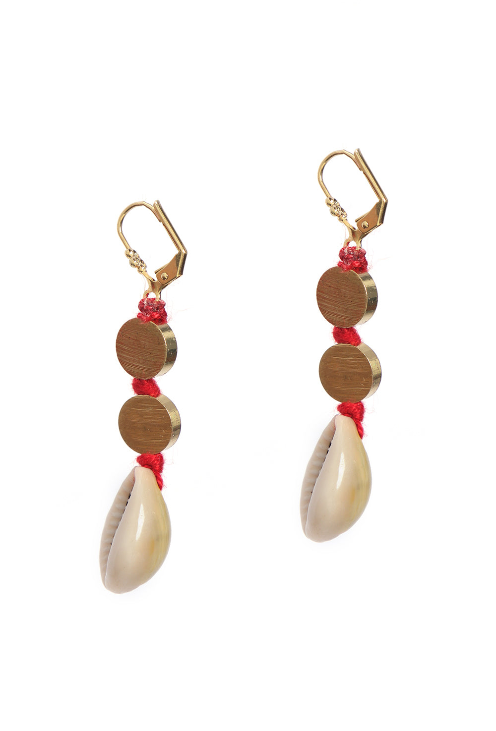 Shankh Red Earrings