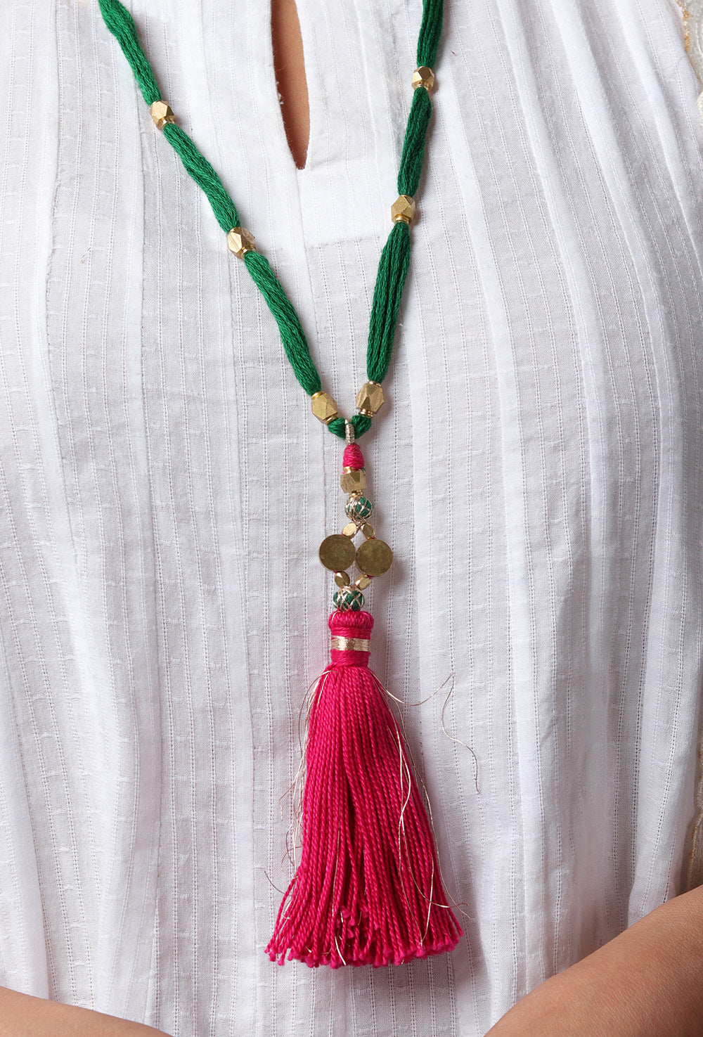 Noor Pink and Green Necklace