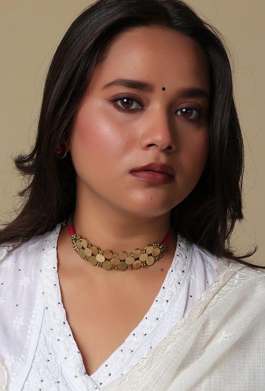 Gulzar Green and Pink Choker