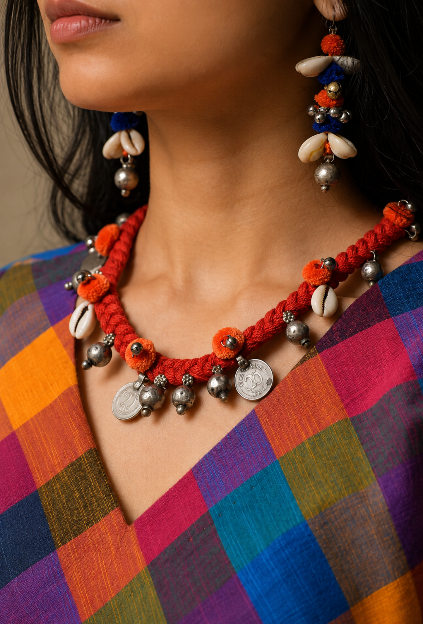 Afghani Orange Kori Necklace