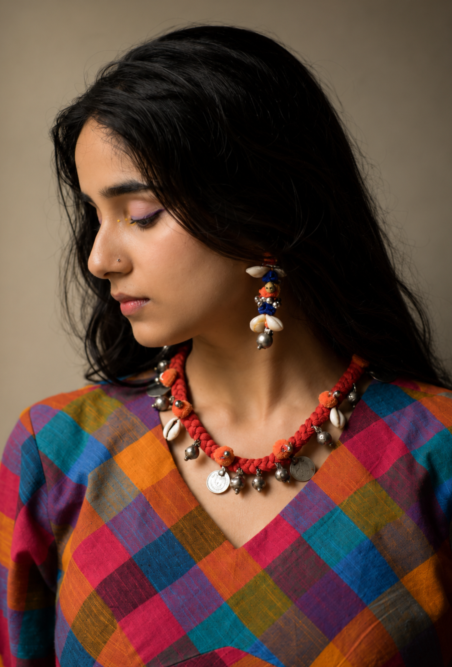 Afghani Orange Kori Necklace