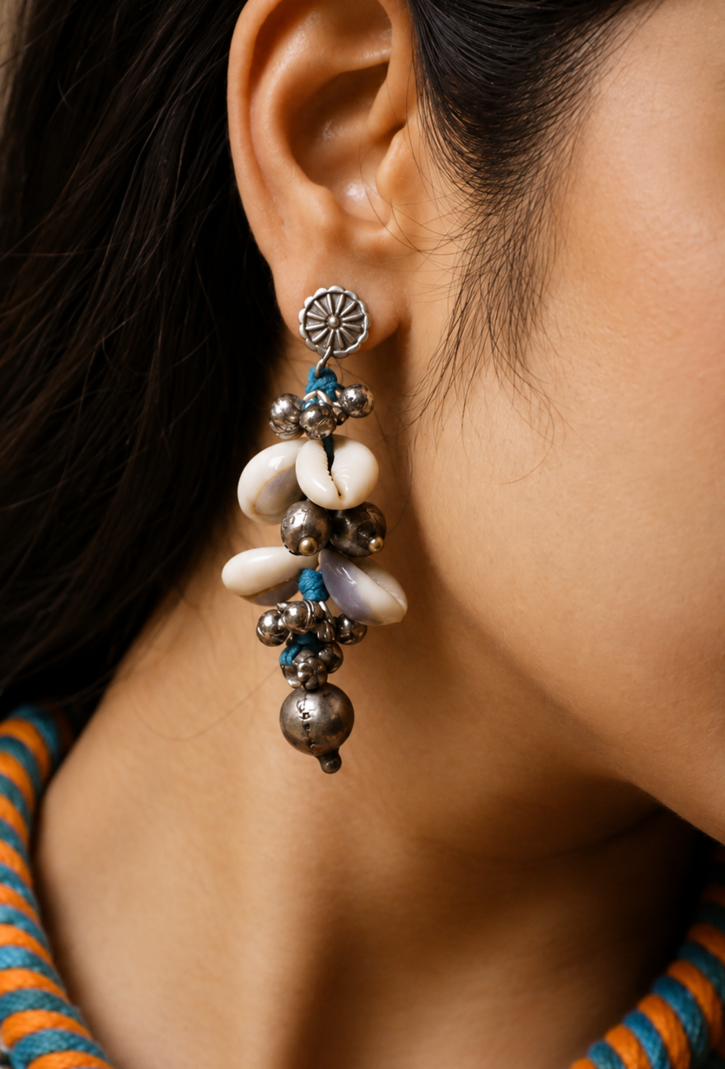Afghani Blue Kori Statement Earrings
